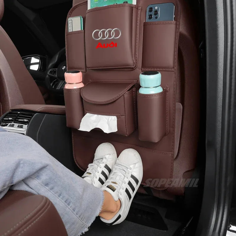 Audi A1 A3 A4 A5 A6 A7 A8 Q3 Q5 Q7 Q8 RS4 RS5 RS6 S3 S4 S5 S6 TT car seat back multi-pocket storage bag seat rear anti-kick pad