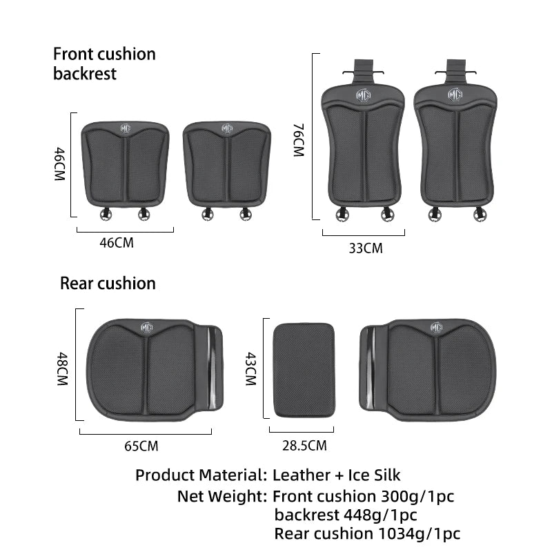 Ice Silk Car Seat Cushion Backrest Seat Protector Cover Accessories For Morris Garages MG 6 3 5 7 TF ZR ZS HS GS GT RX5 Hector