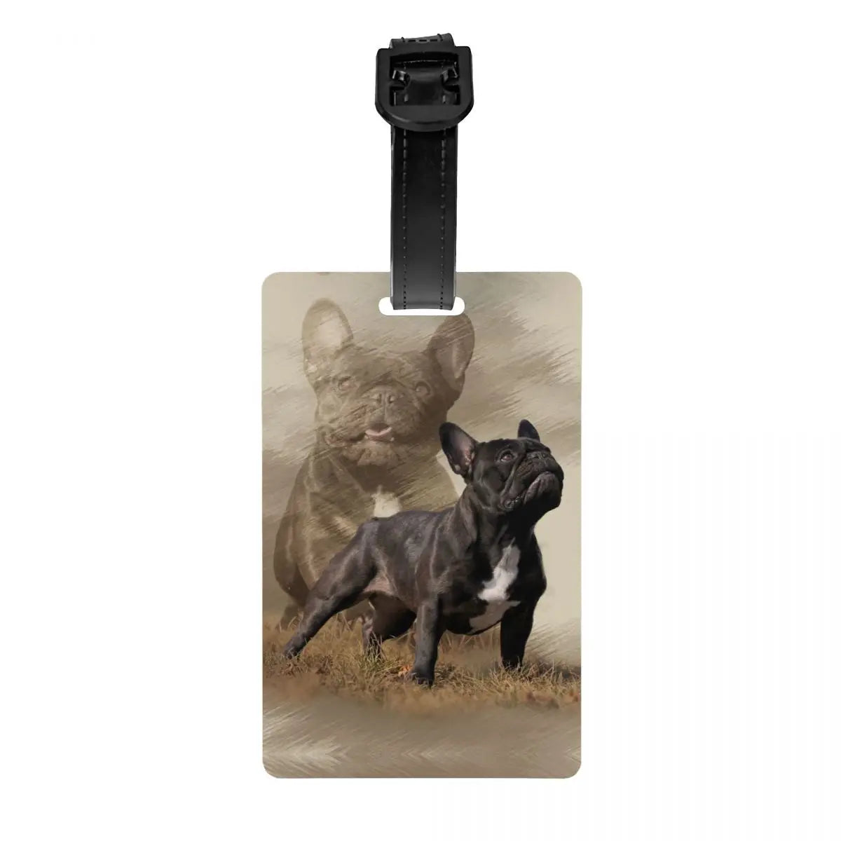 Funny Frenchies French Bulldog Luggage Tag for Suitcases Fashion Dog Animal Baggage Tags Privacy Cover Name ID Card