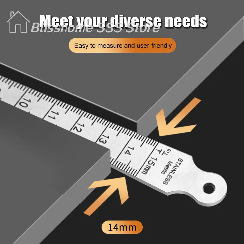 【S】High 1/2mm Stainless Steel Taper Gauge Feeler Inner Diameter Ruler Hole Measuring Tool For Taper Aperture Scale