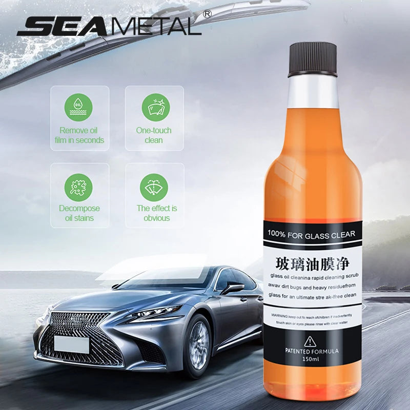 SEAMETAL 150ml Car Front Windshield Cleaning Liquid Auto Window Oil Film Remover Cleaner Glass Coating Agent Tools Kits