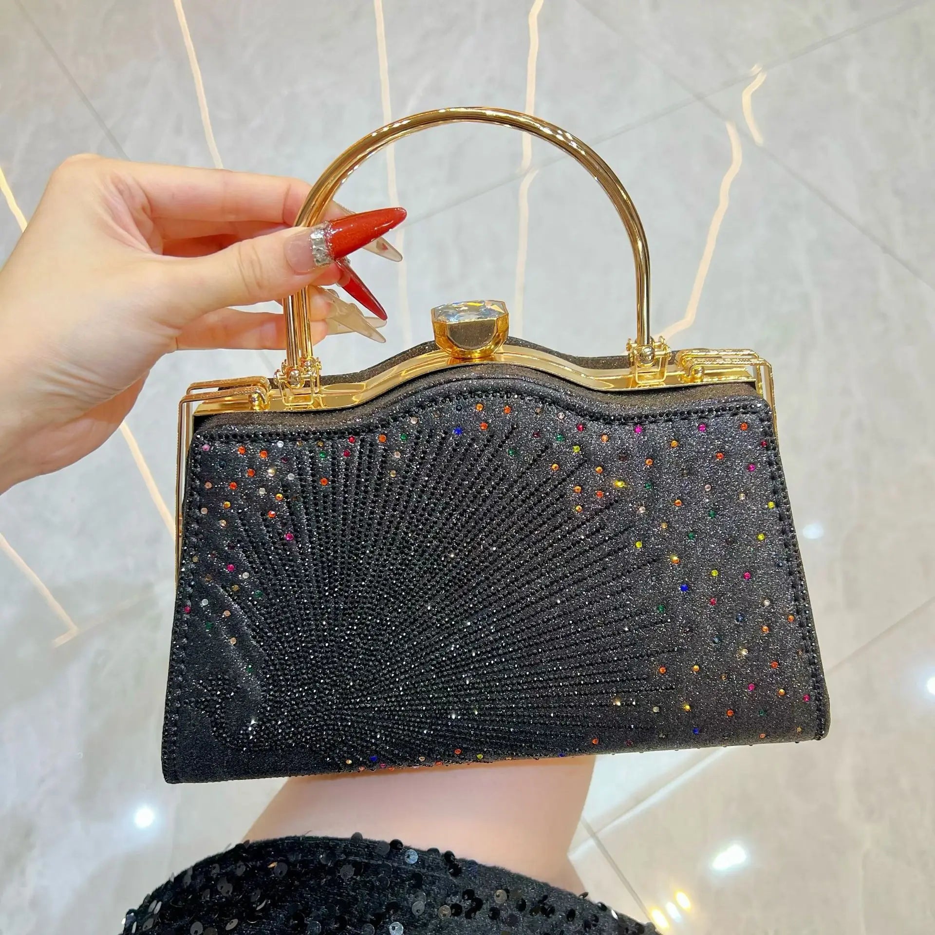 New handbag celebrity fashion diamond-encrusted handbag exquisite dinner bag niche versatile messenger shoulder bag