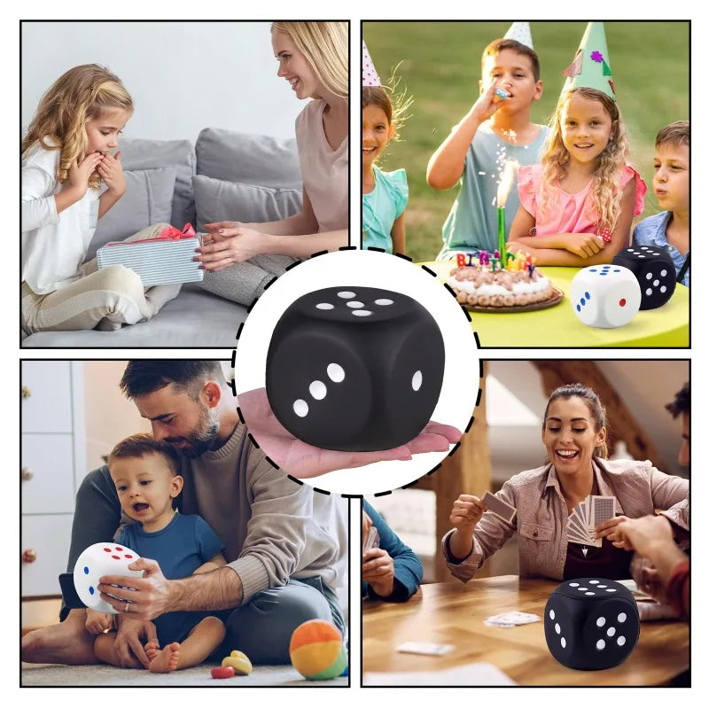 2.75" Jumbo Big Dice Colorful Dices Foam for Game  Activities Reduce Anxiety Stress Relieve for Adults Kids -Giant Soft Fun