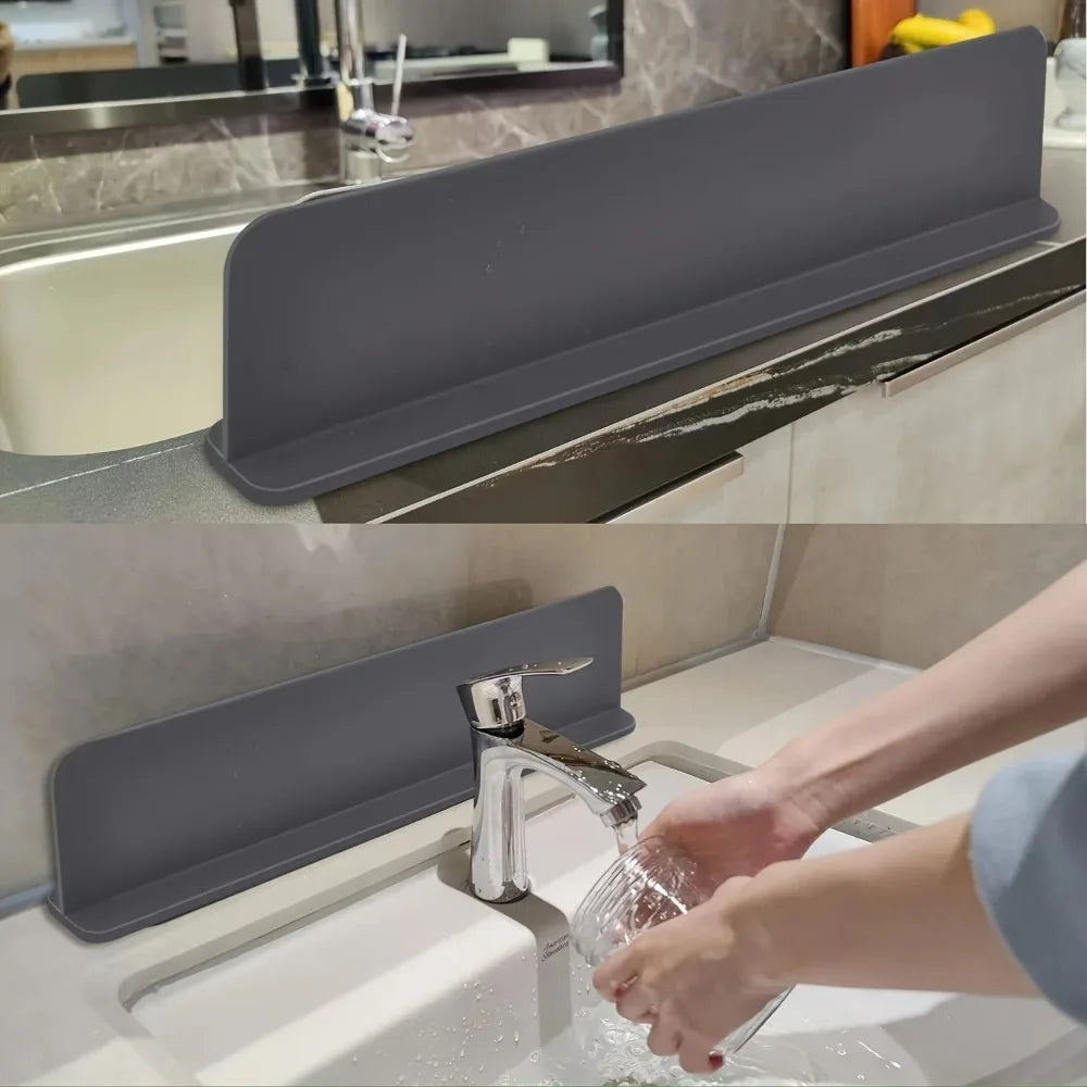 Silicone Sink Baffle Oil Proof Splash Guard Waterproof Board for Handwashing Sinks Vegetable Basins Bathroom Kitchen Supplies