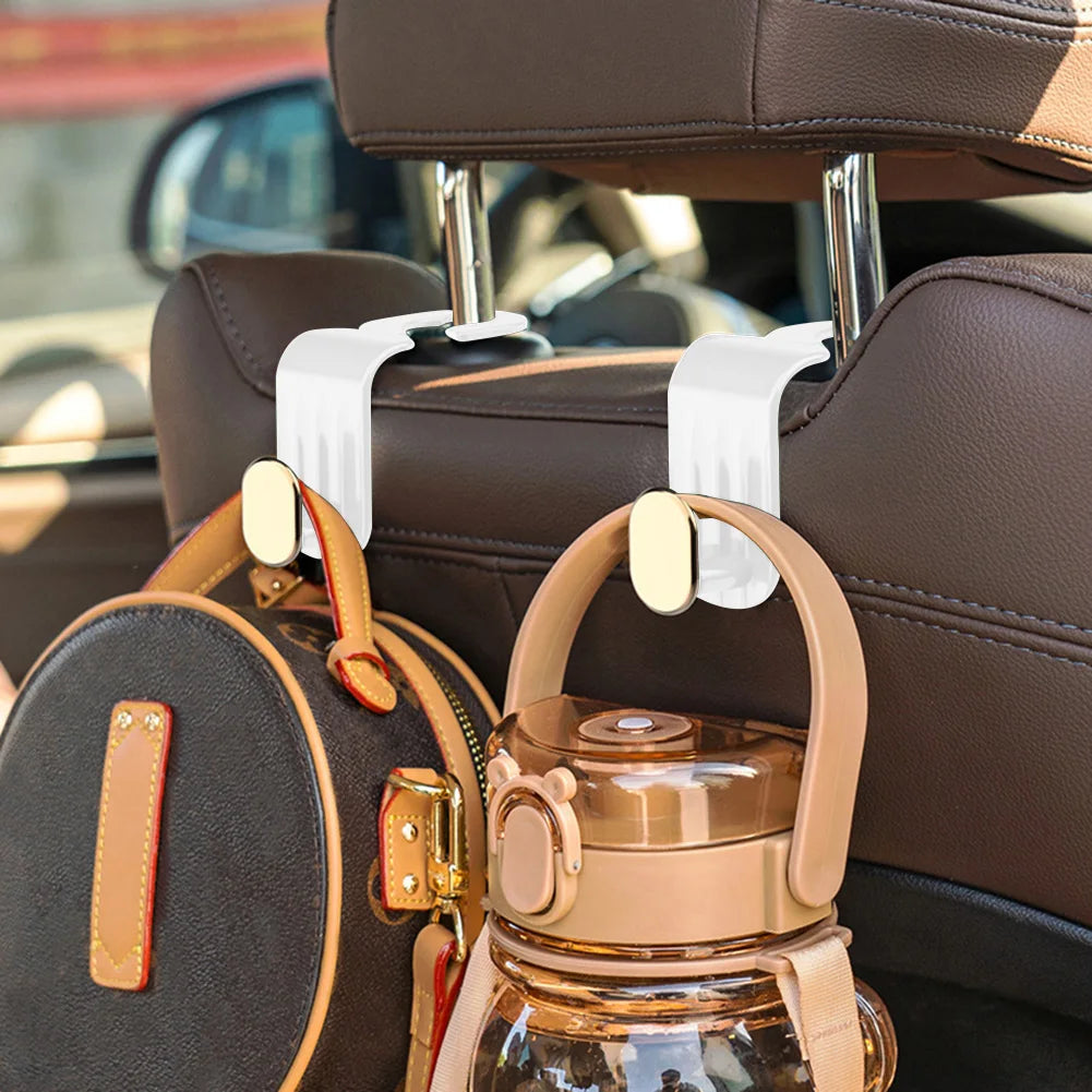 Waterproof Car Seat Back Hook Auto Interior Headrest Hanger Holder (White)