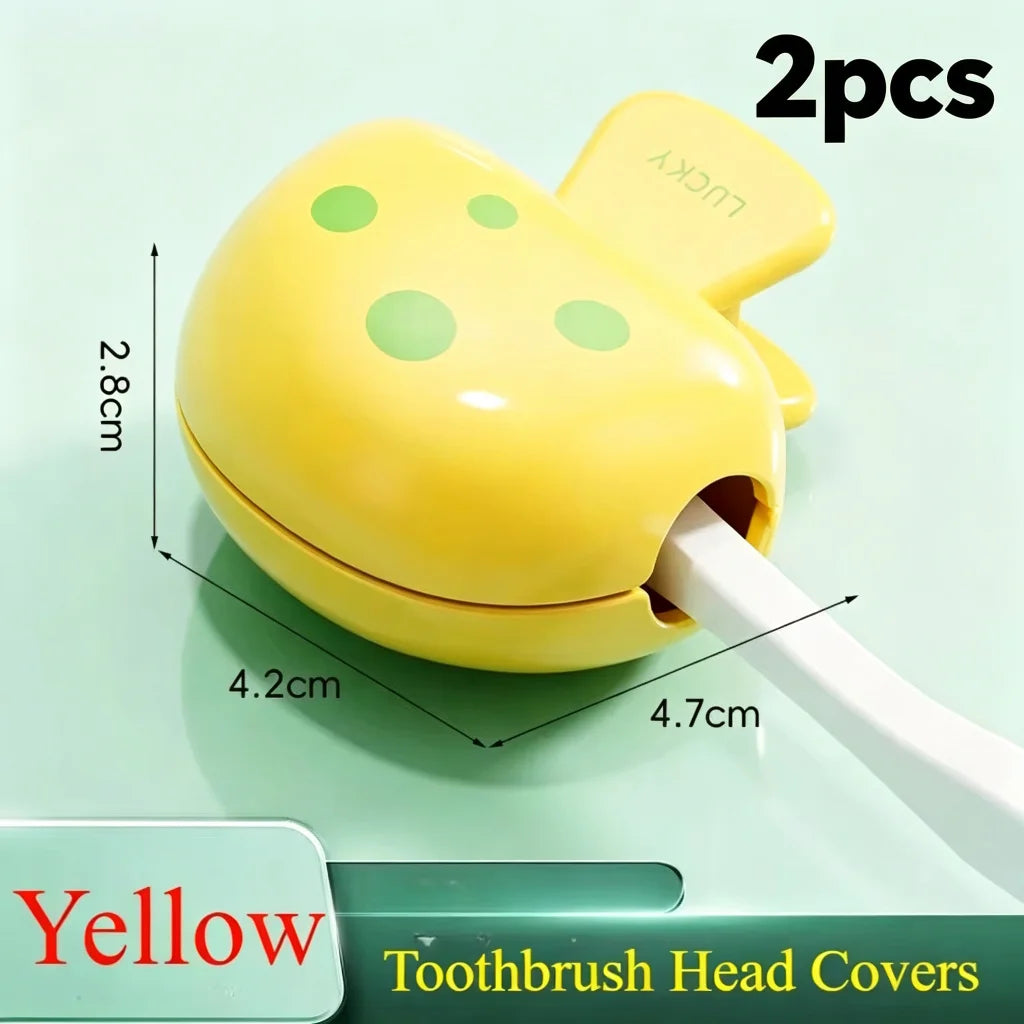Cute Travel Toothbrush Head Covers Toothbrush Protector Cap Brush Pod Case Protective Portable Plastic Clip for Household Travel