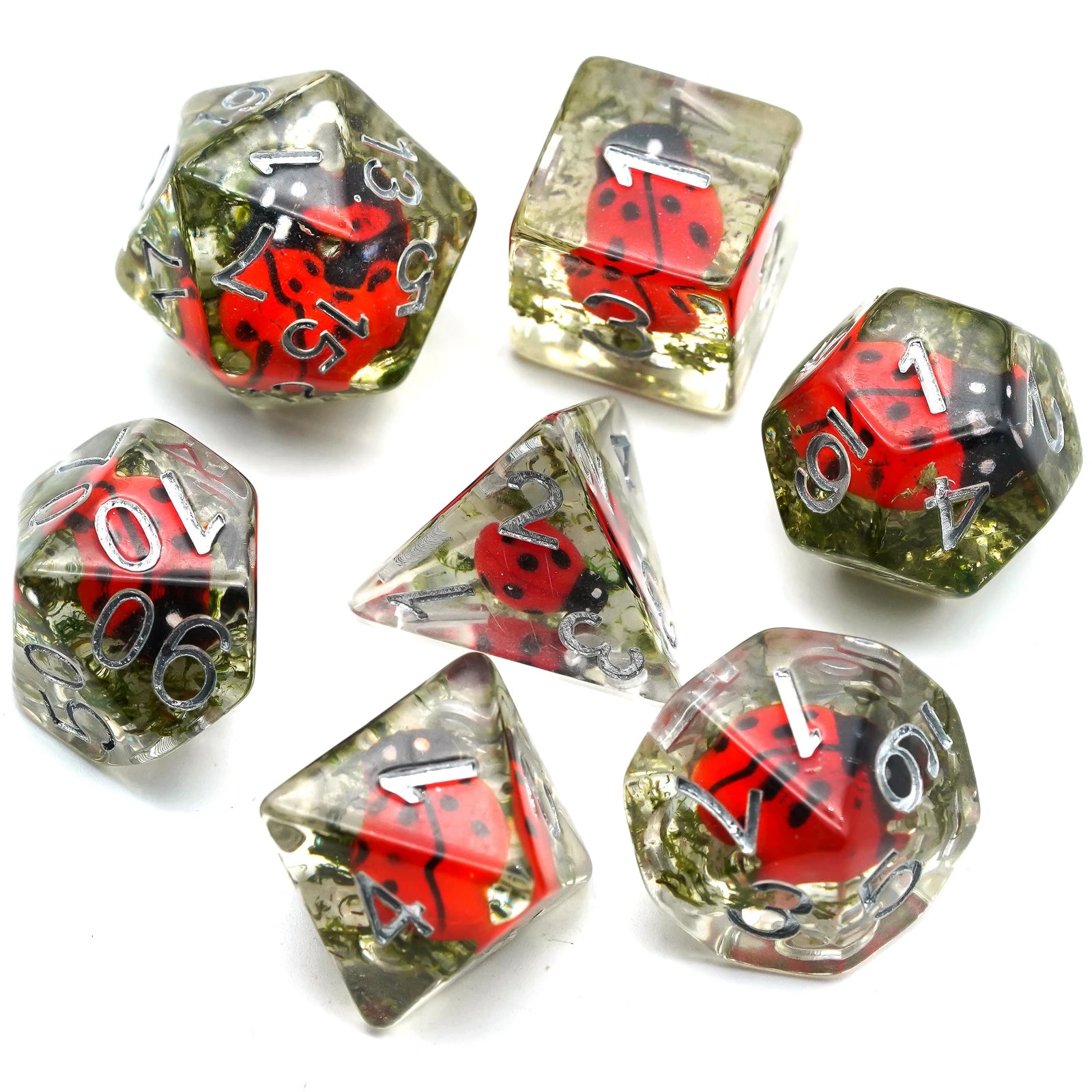 Cusdie Cute Animals DnD Dice Resin D4 D6 D8 D10 D% D12 D20 Polyhedral Dice Set for D&D Pathfinder Role Playing Table Board Games