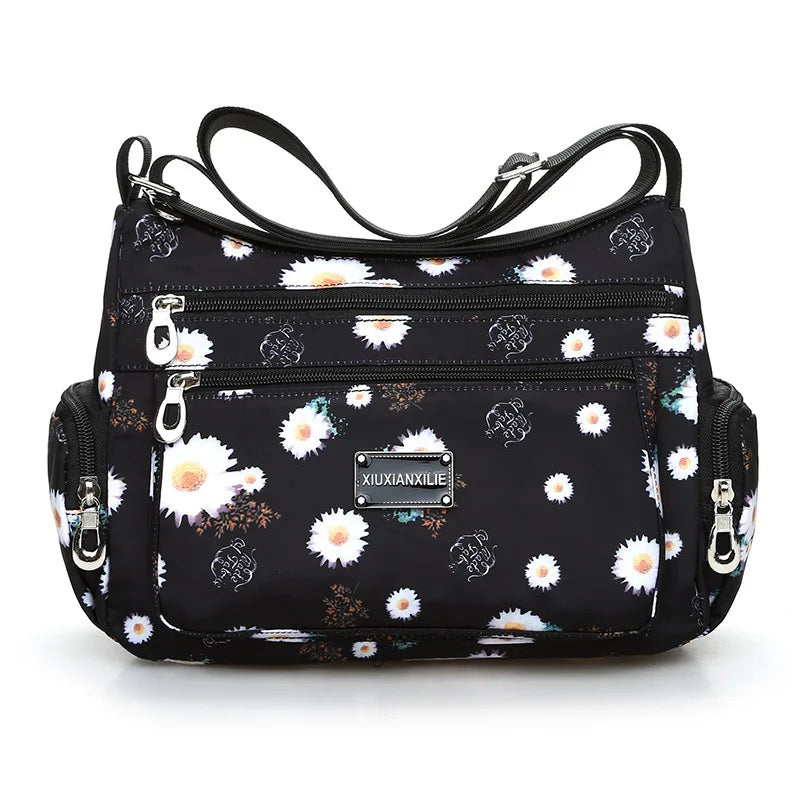 Lightweight Nylon Crossbody Bags for Women Multi-Pattern Shoulder Purses for Daily, Travel Casual Outings with Adjustable Straps