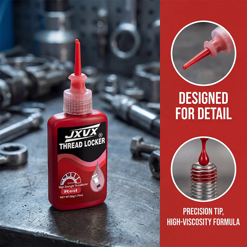 50 g of Ultra-Resistant Red Threadlocker, Suitable for Metal Screws: Anti-Slip Sealing in Red, Anaerobic Adhesive, Anti-Slip Sealant for Screws