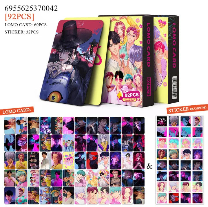 30-92Pcs/Set Anime Card Lomo Card Mini Sticker Print Pictures Postcard Games Card Fans Collection Cards Gifts
