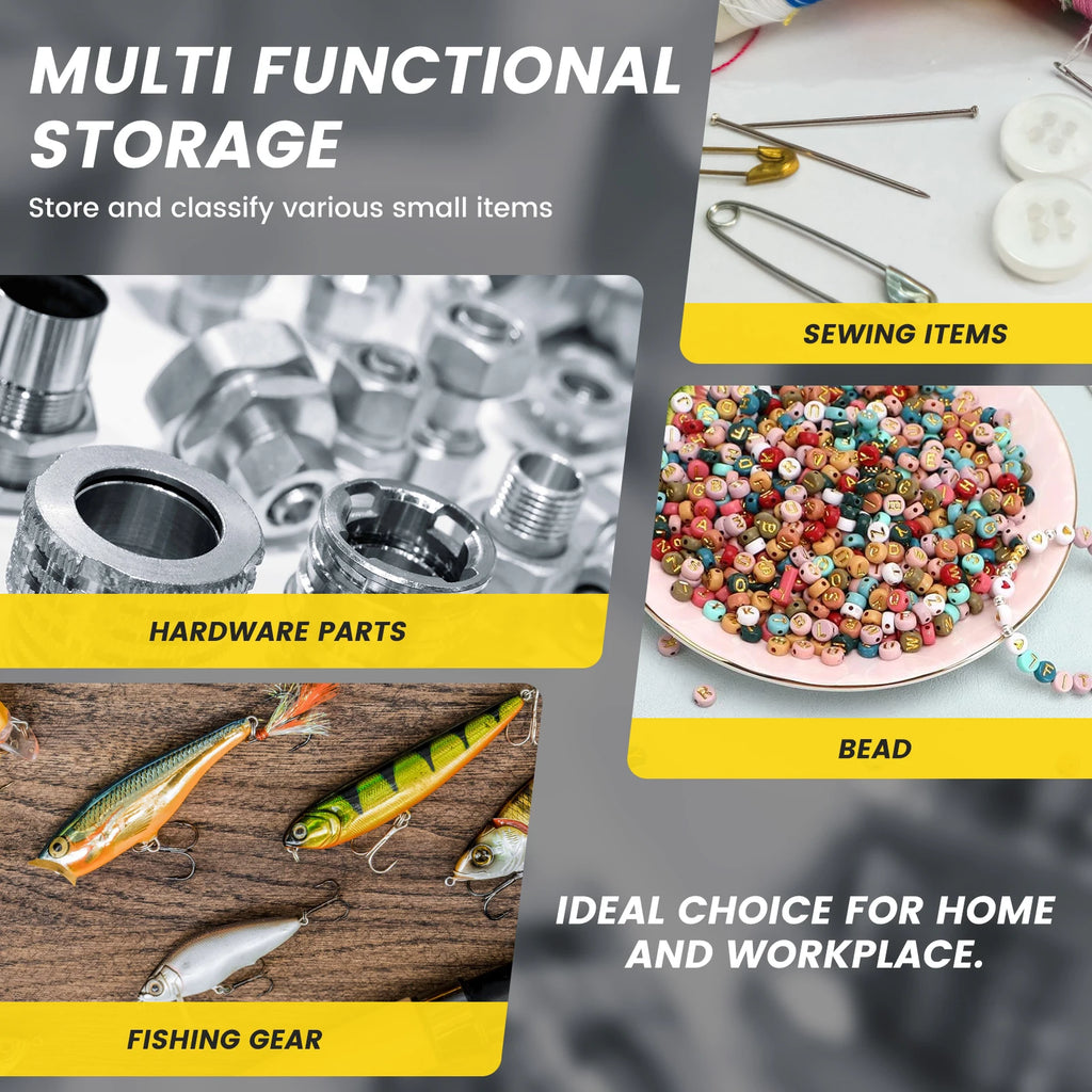 Hardware Storage Organizer, 25 Grids Drawer Parts Cabinet, Plastic Hardware Storage Organizer for Nuts Bolts Crafts Tool