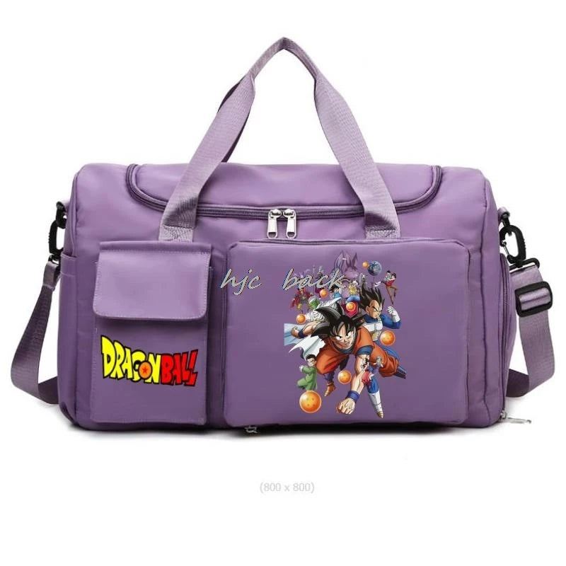 Fashion Dragon Ball Print Large Capacity Storage Bag Shoulder Bag Camping Accessories Dry/wet Separation Travel Bag