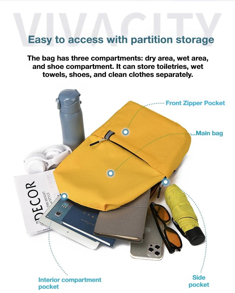Leisure Travel Backpack Single Shoulder/hand-Held/double Shoulder Bag Waterproof Material Lightweight Student Backpack Unisex