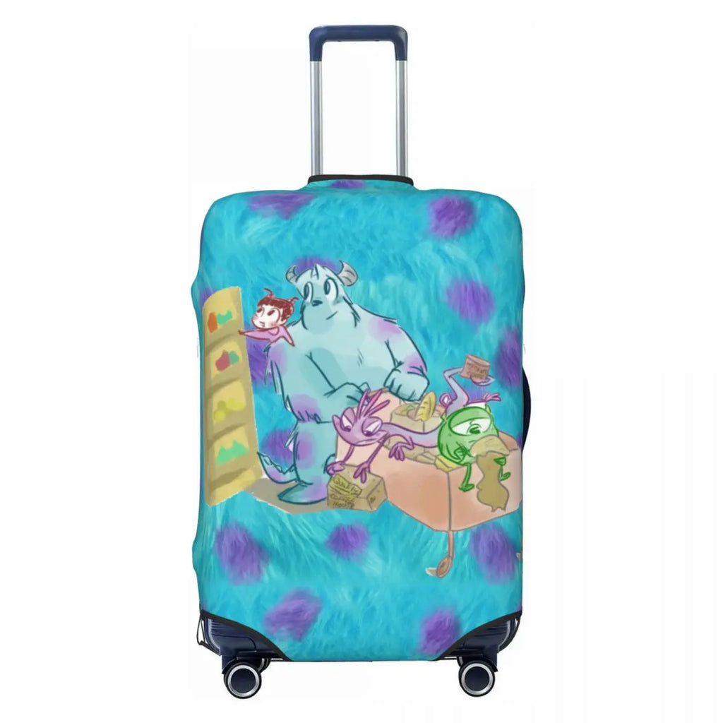 Custom M-Monsters Anime University Luggage Cover Cute Suitcase Protector Covers Suit For 18-32 inch