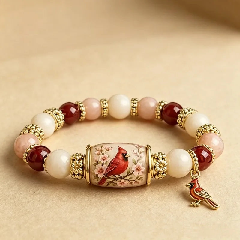 Colored Elastic Gemstone Beaded Bracelet Inspirational Charm Beads Bracelet Spring Blessings Jewelry for Women Mom Friends