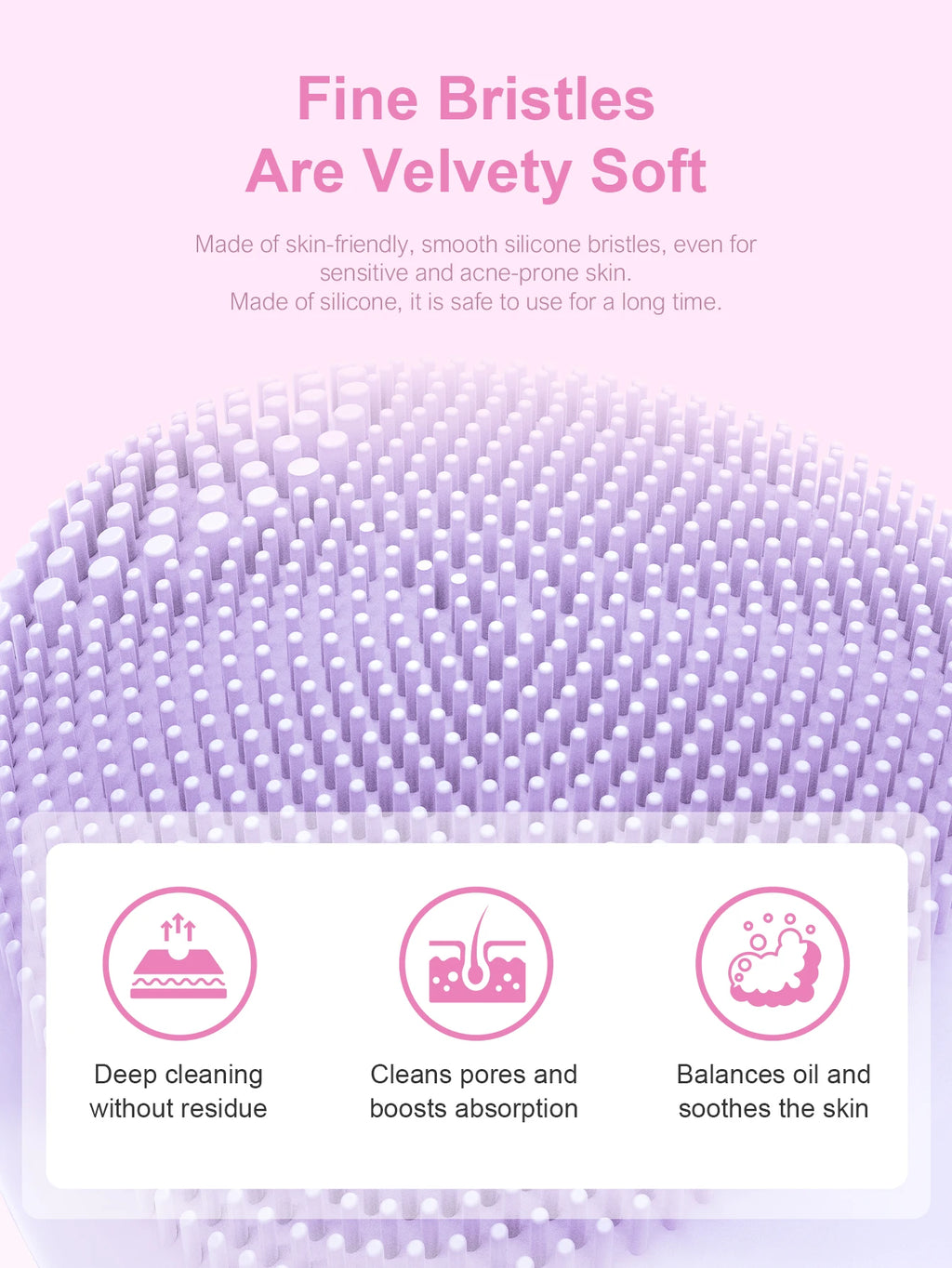 Electric Soft Silicone Cleansing Brush, Sonic Vibration for Deep Cleaning, Gentle Exfoliation