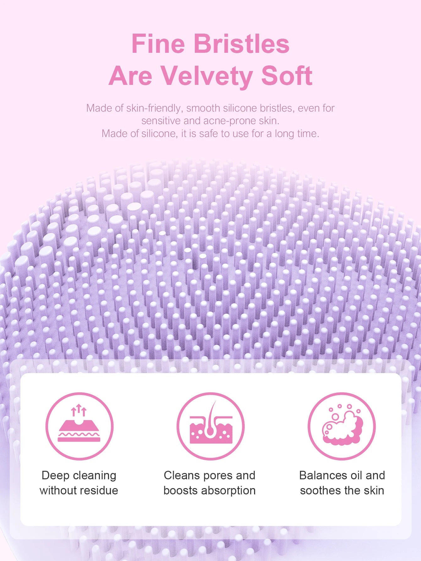 Electric Soft Silicone Cleansing Brush, Sonic Vibration for Deep Cleaning, Gentle Exfoliation