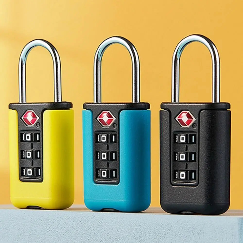 Durable TSA 3 Digit Combination Lock Anti-theft Security Customs Password Lock Contrast Color Padlock Travel Luggage Code Lock