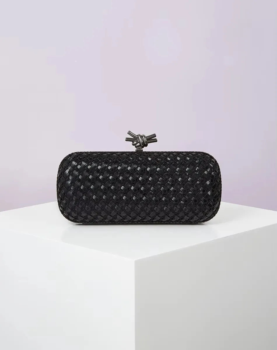 2026 New Quality Pu Woven Evening Clutch Bag with Polyester Lining for Women Dressy Evening Use Dinner and Party Bag 24 cm