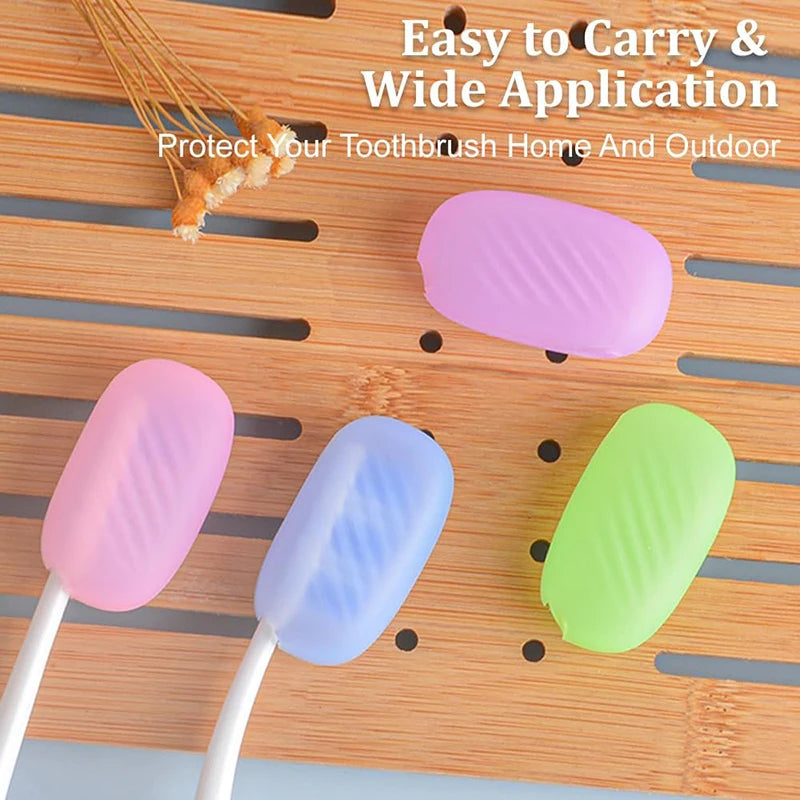 Toothbrush Head Covers 6PCS Portable Travel Toothbrush Cap with Box ilicone Toothbrush Head Cover Cap Toothbrush Protective Case