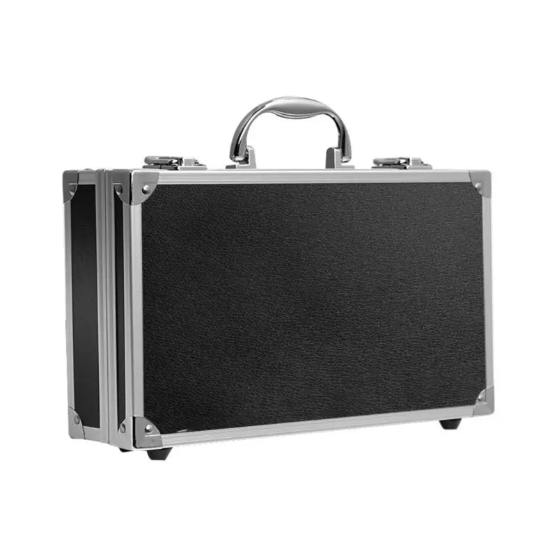 Aluminum Tool Box Portable Instrument Box Storage Case with Sponge Lining Handheld Impact Resistant ToolBox 30x17x8cm