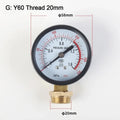 Y60 0-1.6Mpa  0-230PSI Pool Filter  Water Pressure  Gauge Meter  For Air Compressor  Pressure Gauge Air Pump Parts
