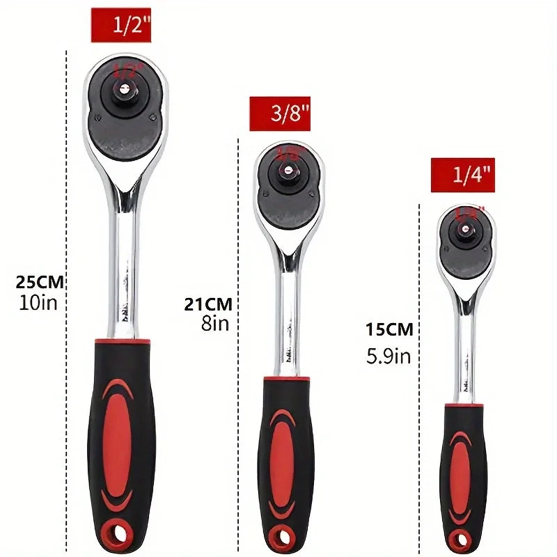 1/4 ",3/8" and 1/2 "Quick Ratchet Wrench Quick Drop Socket Wrench Chrome Vanadium Steel Labor-saving Tool