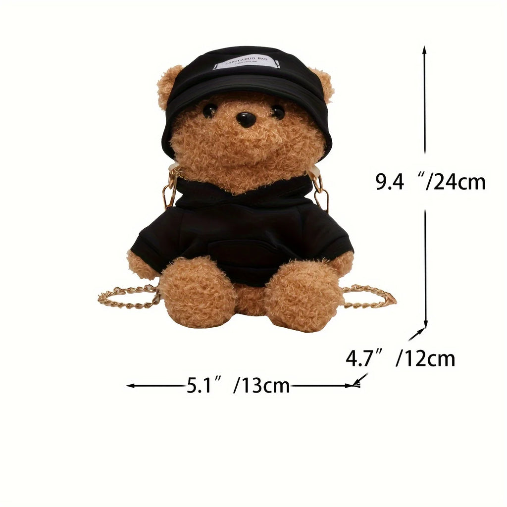 Mini Kawaii Bear Novelty Bag Plush Cute Cartoon Crossbody Bag Fluffy Handbag Girl Fresh Sweet Fashion Shoulder Bag