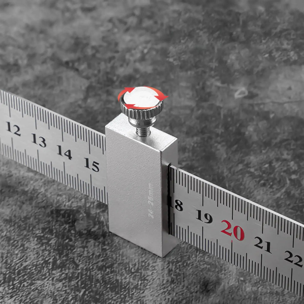 Ruler Positioning Block High Precision Aluminum Alloy Stopper Positioning Scriber Block for Carpentry Steel Ruler Measuring Home