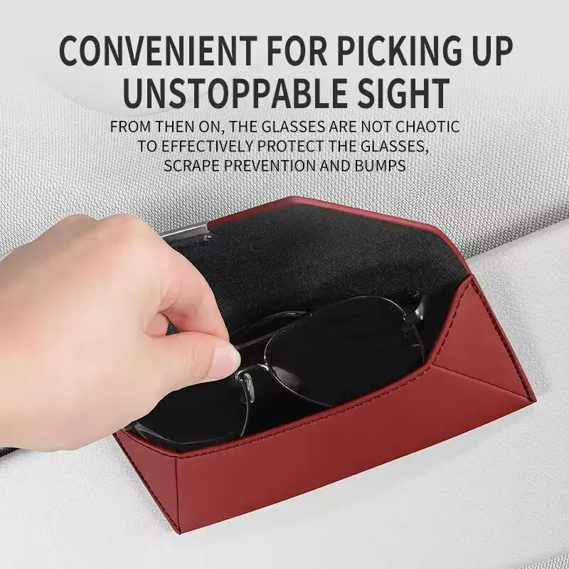 leat Car Glasses Box Portable Car Sunglasses Holder Multi-functional Case Anti-Scratch Eyeglasses Protection Box Car Accessories