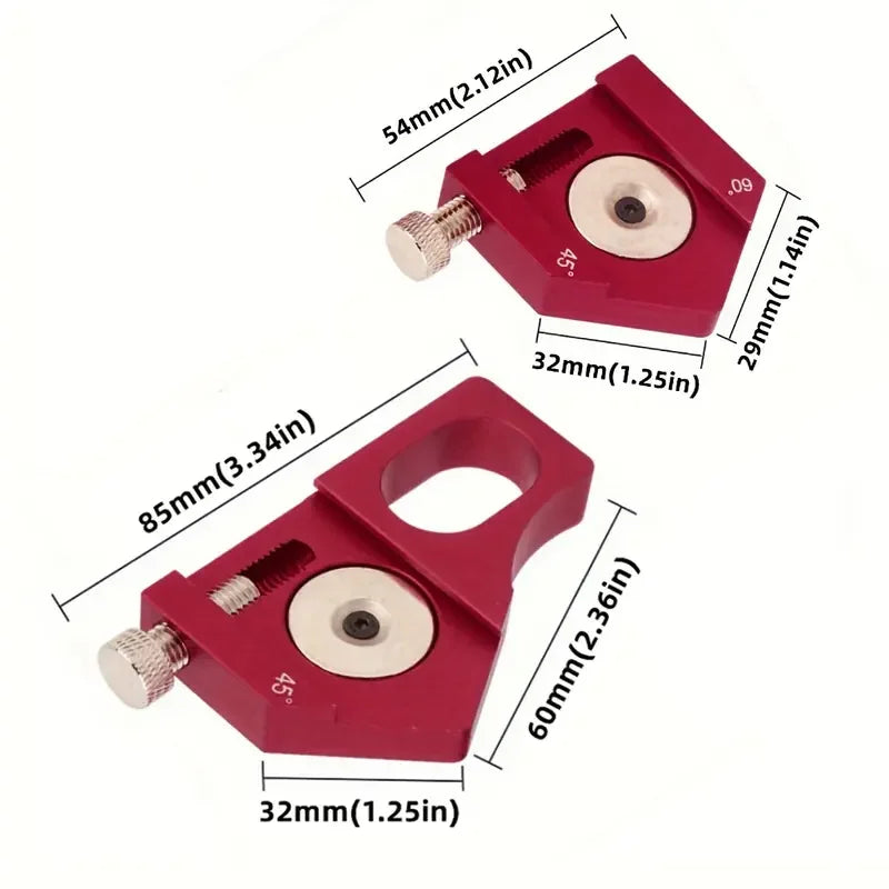 Steel Ruler Positioning Block 45/60/90 Degree Angle Scriber Line Marking Gauge Woodworking Square Scribe for Ruler Locator