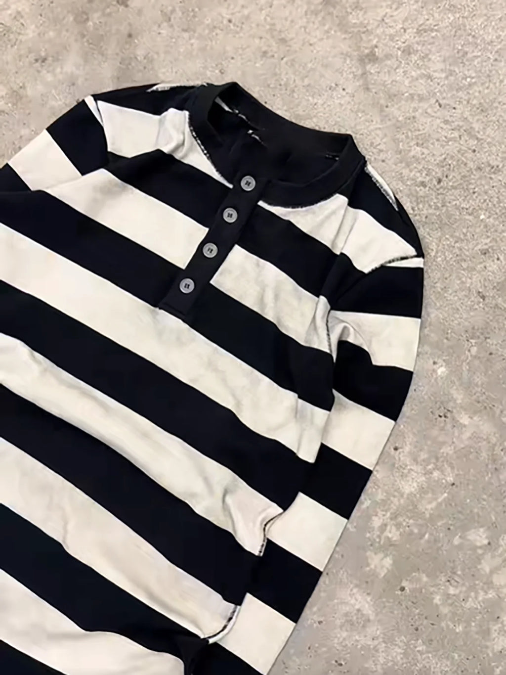 Y2k retro fashion street punk style striped loose and loose personality niche casual round neck sweatshirt