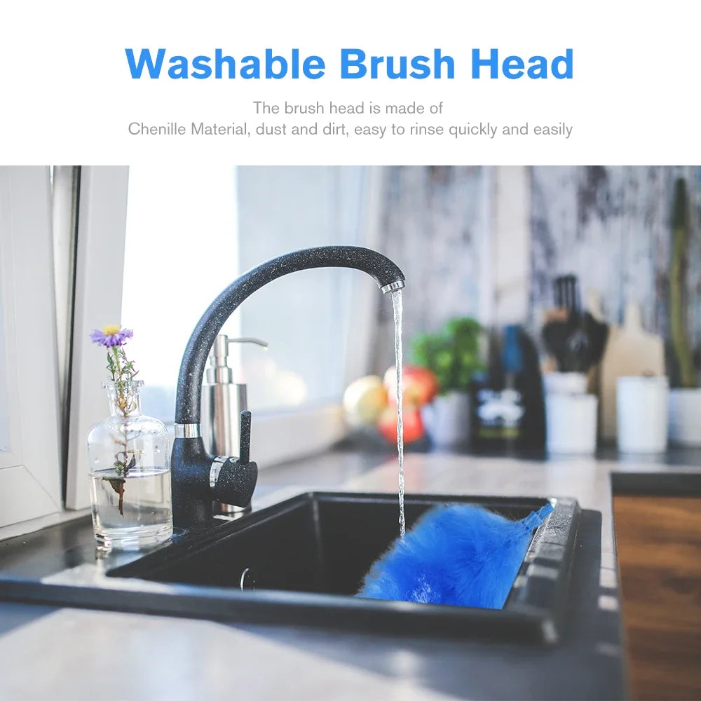 180° Electric Dust Collector/Brush, Electric Dust Feather Duster, Adjustable, Furniture Window Bookshelf Cleaning