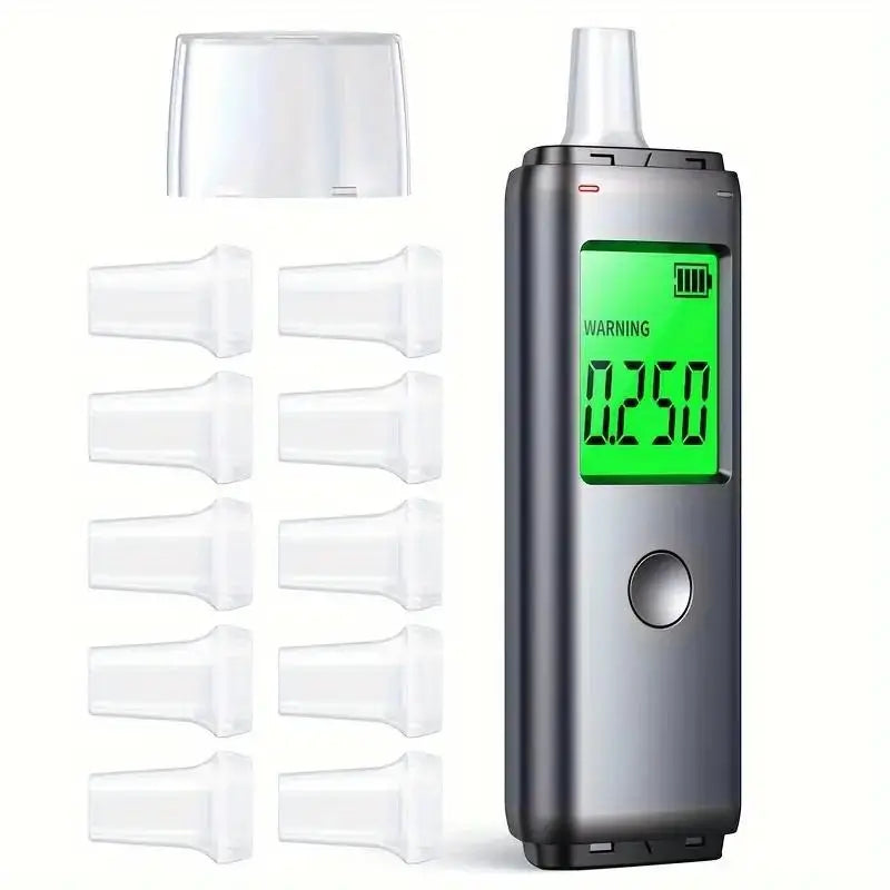 High Precision Alcohol Tester, Respiratory Analyzer with Two Detection Methods, Equipped with Blowpipe