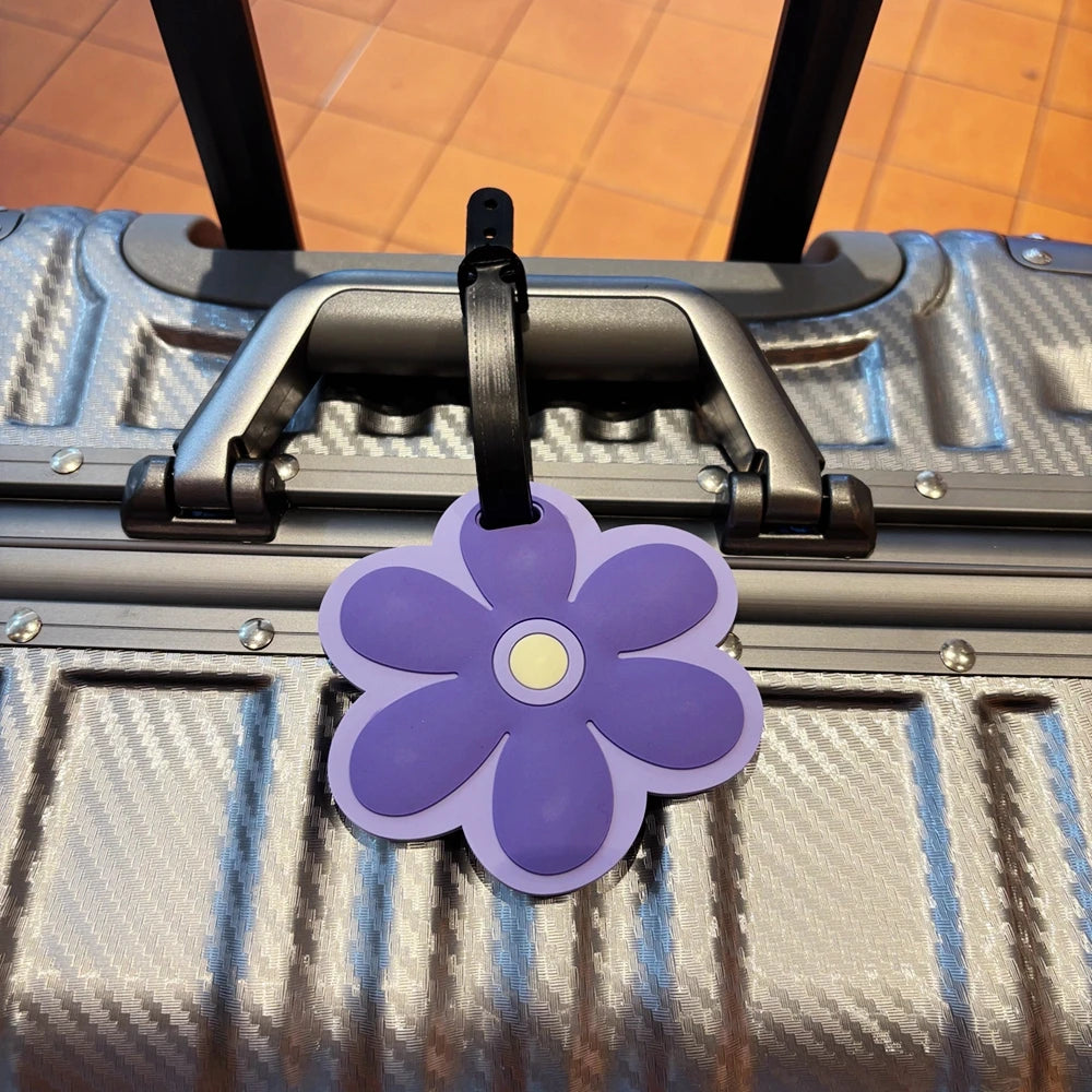 1Pc Flower Luggage Tag Pendant Baggage Anti-Loss Name Tag Bag Accessory with Customizable Information for Luggage Accessories
