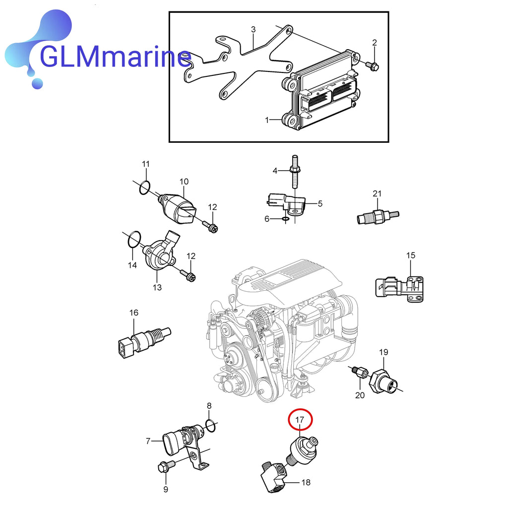 Knock Sensor 806612T for Mercruiser Stern Drive 5.0L 5.7L 6.2L V8 Engine  Replace Sierra 18-7677