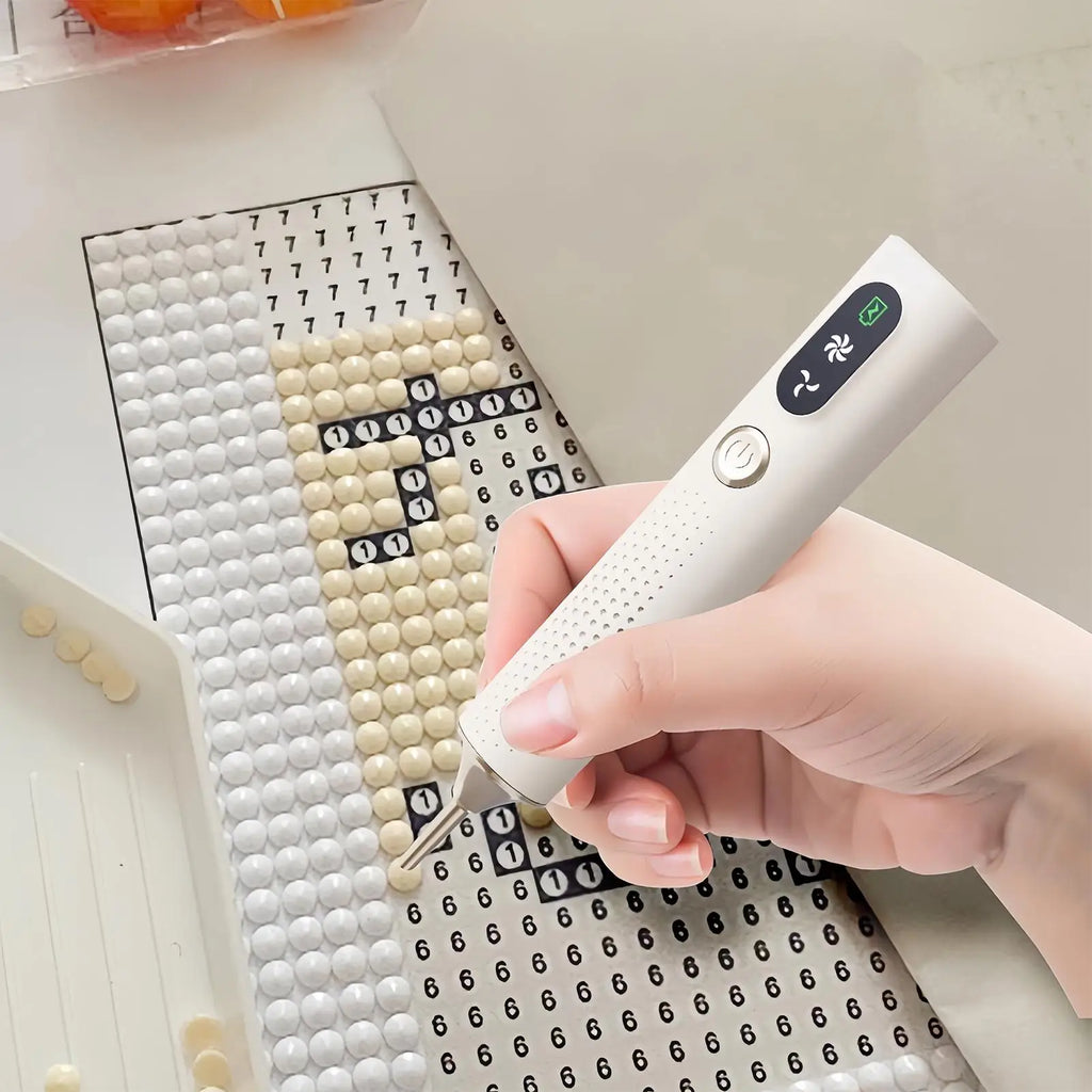 Wireless Diamond Art Pen 2 Adjustable Speed Modes Wax-Free Tool for Faster & Precise DIY Rhinestone Painting Rechargeable