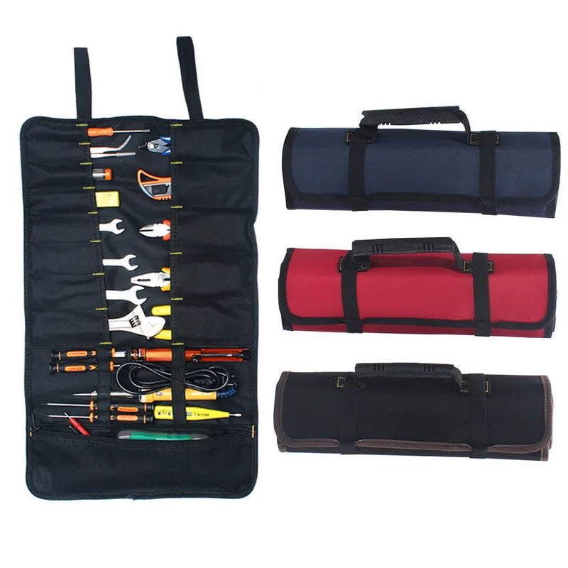 1PC Multi Pocket Oxford Cloth Car Repair Kit Bag Screwdriver Plier Wrench Roll Repairing Tool Storage Bags High Quality WF