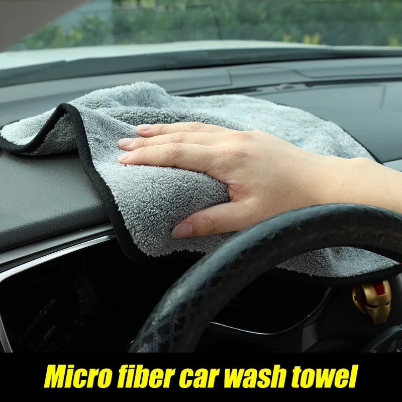 Microfiber Car Wash Towels Highly Absorbent Double Layer Thickened Edge Sealingfor Car Cleaning Windows Tiles Dishes Mirrors