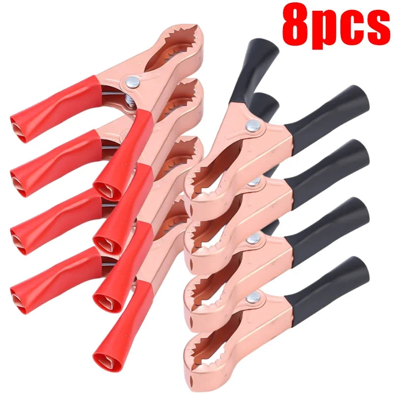 Crocodile Spring Clamp Red & Black Car Battery Clip Cables Alligator Charger Voltage Testing Tool Accessory for Battery Charger