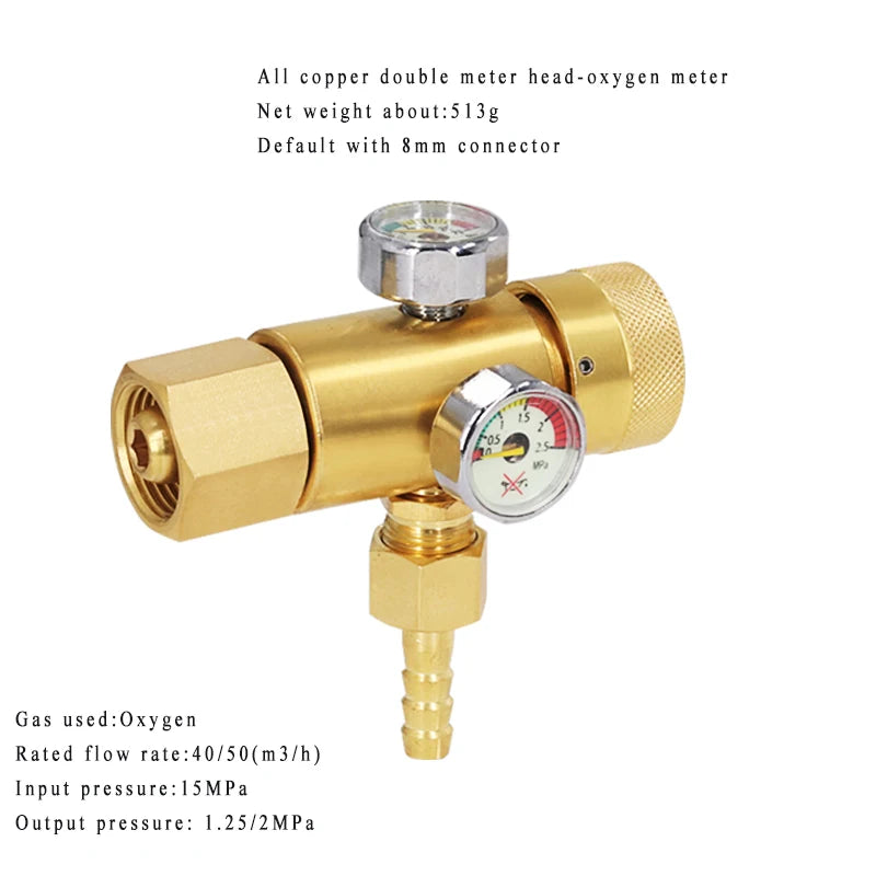 Oxygen Pressure Regulating Valve Gauge Acetylene/ Propane Meter 8mm Thread Brass Adjustable Pressure Reducing Valve 감압기