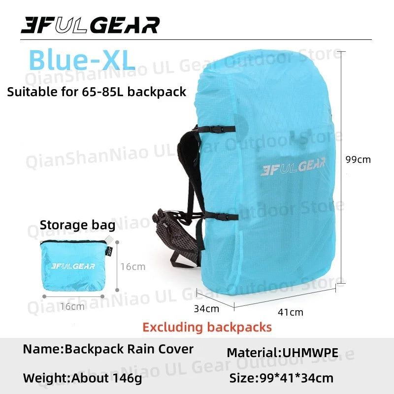 3F UL Gear UHMWPE Rain Cover For Backpack Outdoor Ultralight Hiking Waterproof Trekking Rainproof 20-85L Backpack Cover