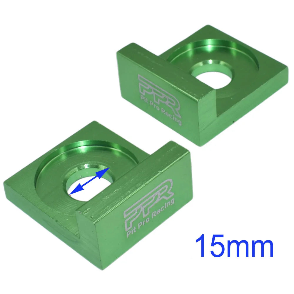 12mm/15mm Aluminum CNC Chain Block Axle Tensioner Adjuster for 110 125cc PIT Quad Trail Dirt Bike ATV Dirt Pit Bike Motocross