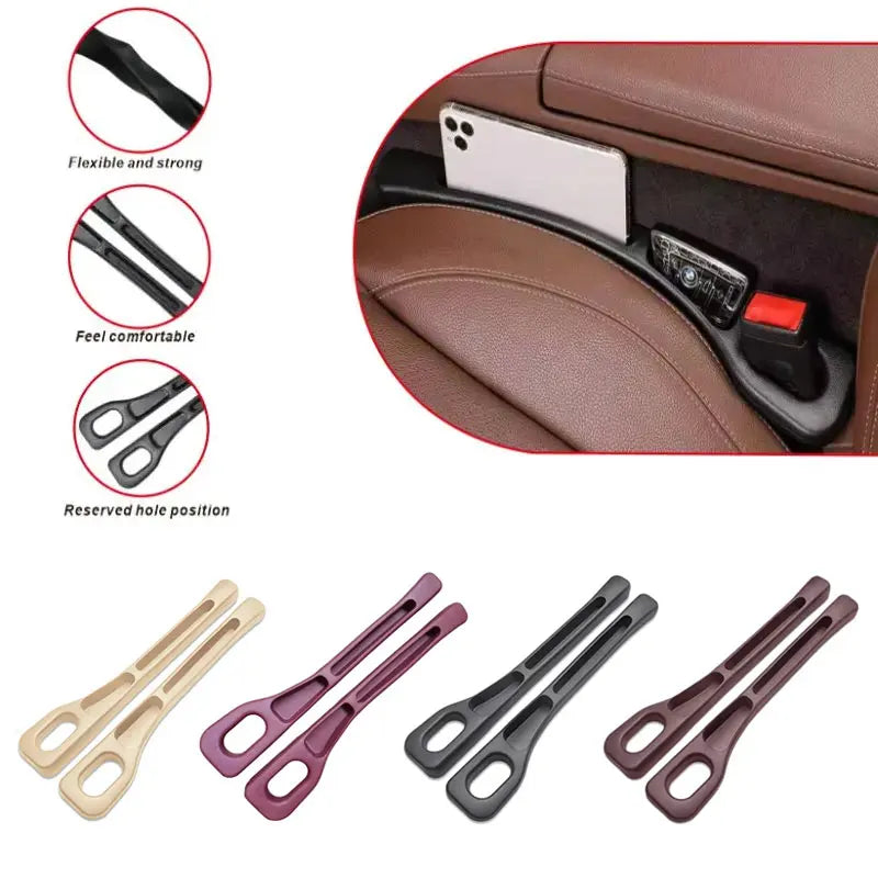 2 Pack Car Seat Gap Filler Strips, Dual Slot Design, Effective Leak Prevention, Easy Installation, Durable Material, Ideal for A