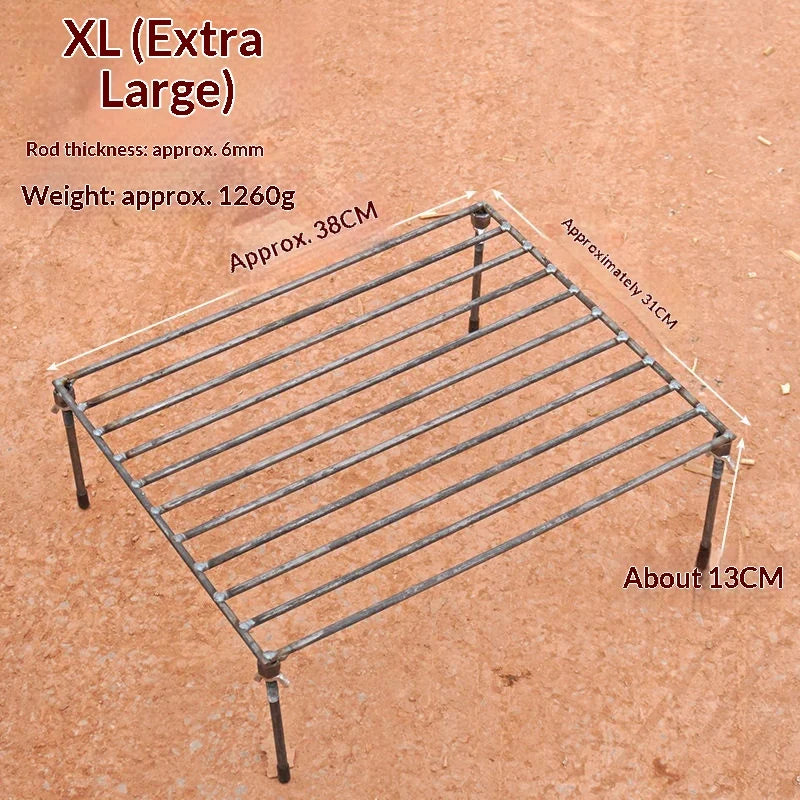 Outdoor Firewood Pot Rack Picnic Barbecue Smoked Bacon Detachable BBQ Rack for Camping And Gardening