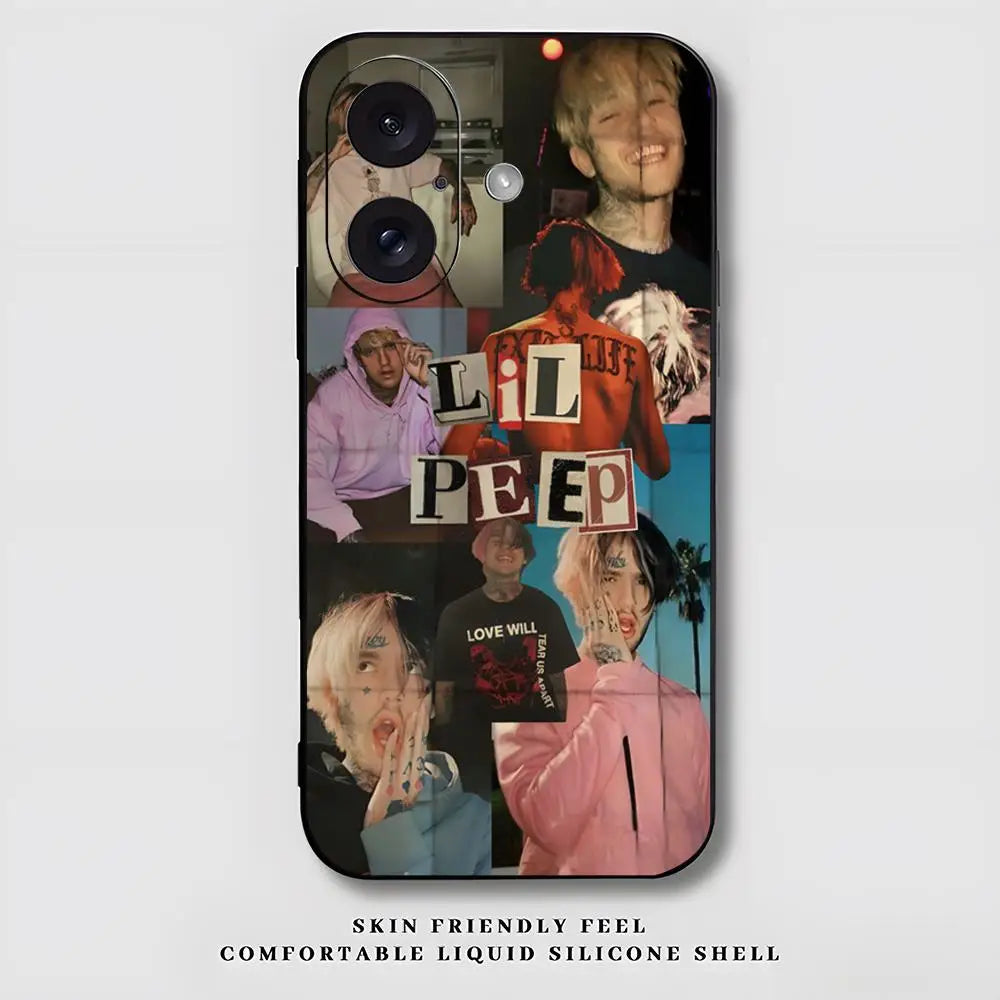 L-Lil Peep Famous Star Popular  Phone Case For iPhone 17 16 15 14 13 12 X XR XS 8 Plus Mini Pro Max Soft black Shockproof Cover