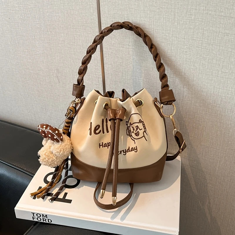 2026 New Arrival Women's Bag in Color Blocking Design - Trendy Retro Style, Versatile, Casual, Minimalist, Handheld & Crossbody