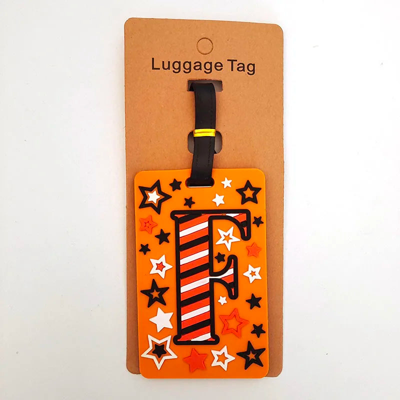 Newest Cute 26 Letters Luggage Travel Accessories Tag Silica Gel Suitcase ID Addres Holder Baggage Boarding Tag Portable Label