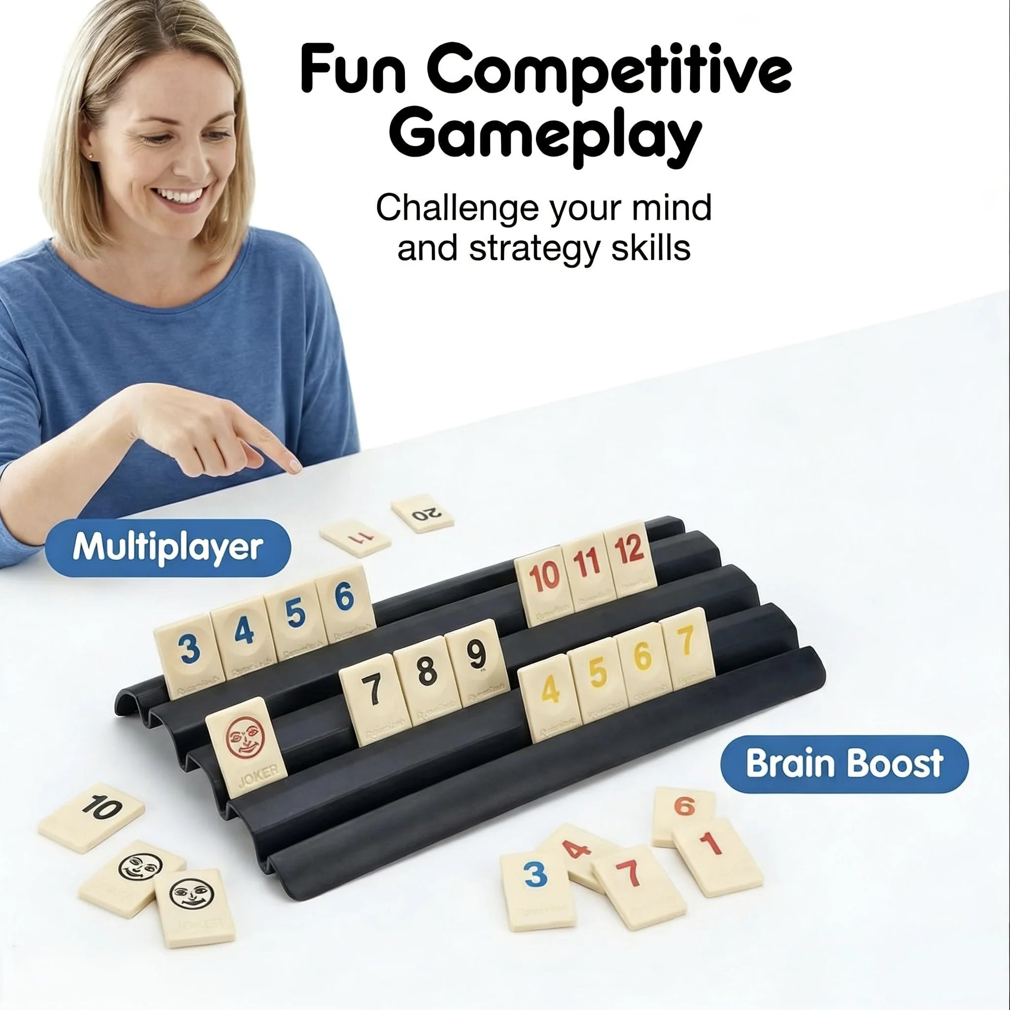 Digital tabletop game, including a stand and number blocks, a classic family party board game, a strategy game suitable for 2-4