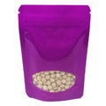 100Pcs Glossy Colors Aluminum Foil Stand Up Zip Lock Pouches with Clear Window Plastic Packaging Bag Gift Snacks Beans